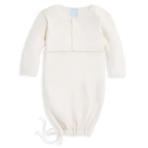 Mercerized Pima Baby Gown -- Ivory