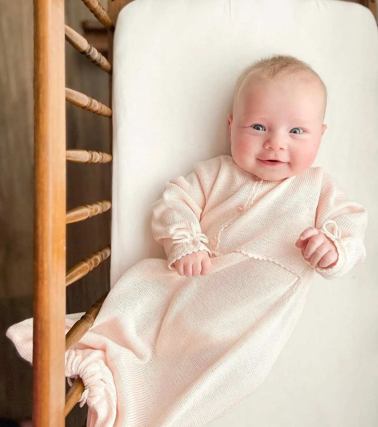 Mercerized Pima Baby Gown -- Ivory