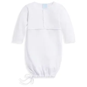 Mercerized Pima Baby Gown -- White