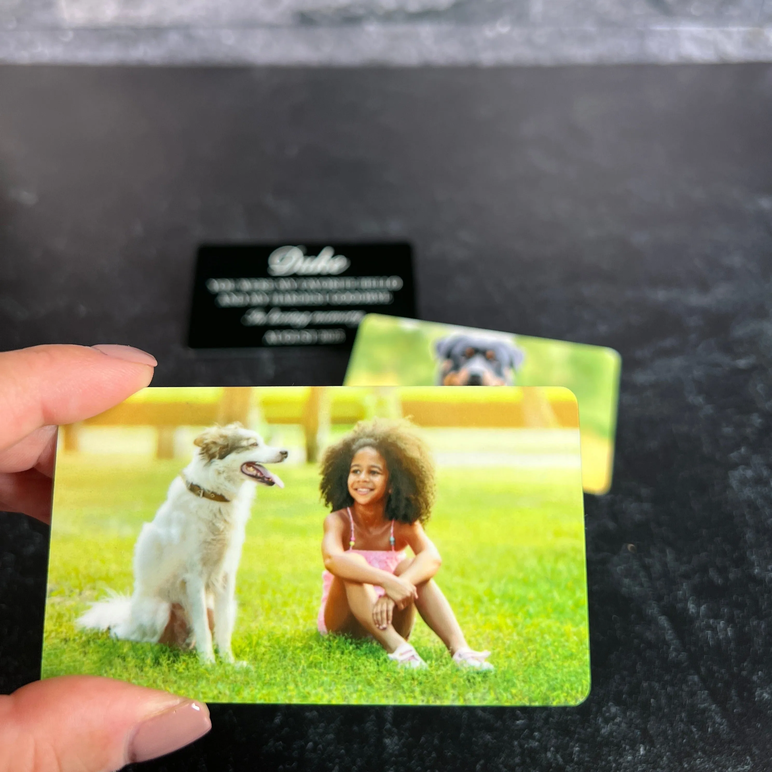 Metal Color Photo Card; Pet Loss Wallet Insert Keepsake