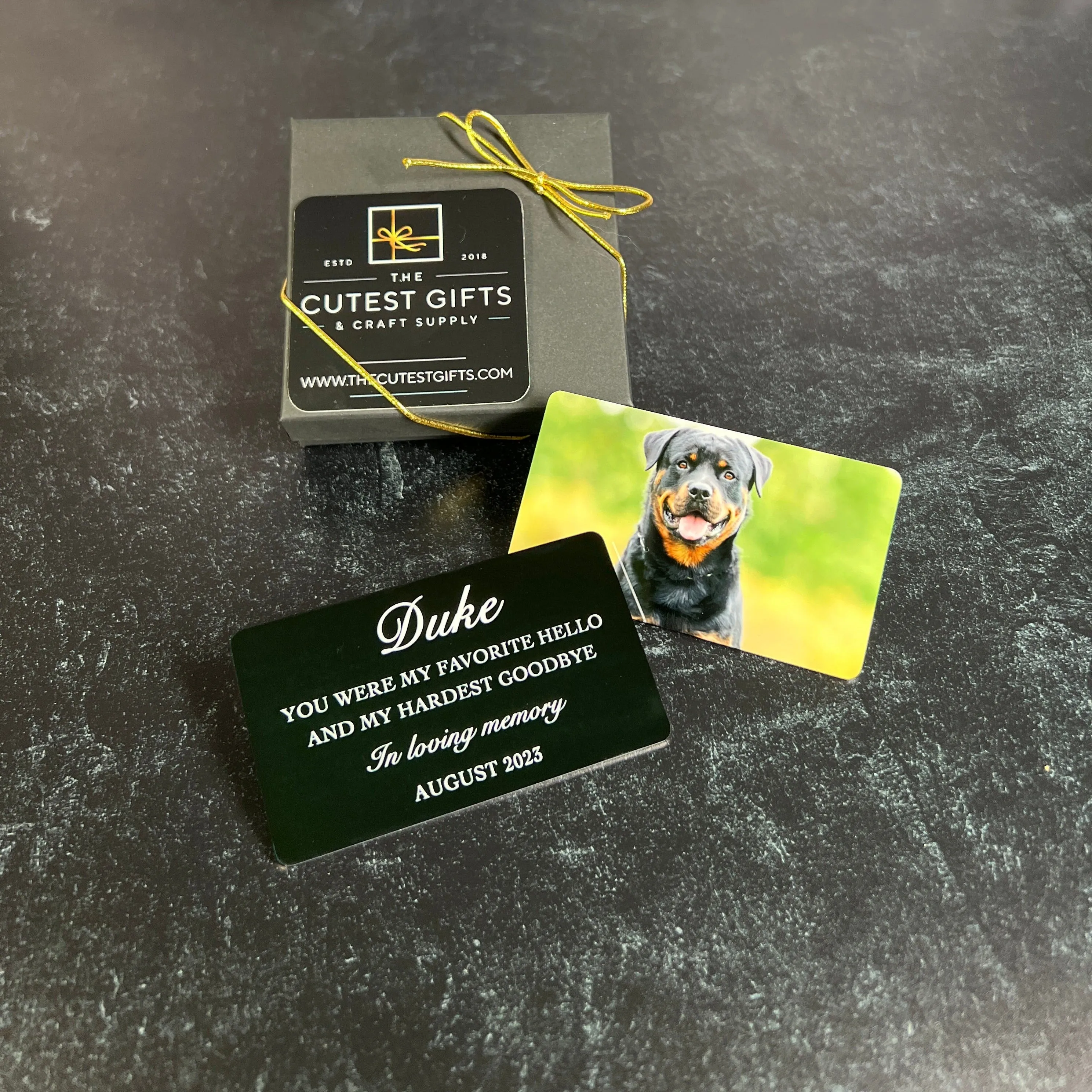 Metal Color Photo Card; Pet Loss Wallet Insert Keepsake