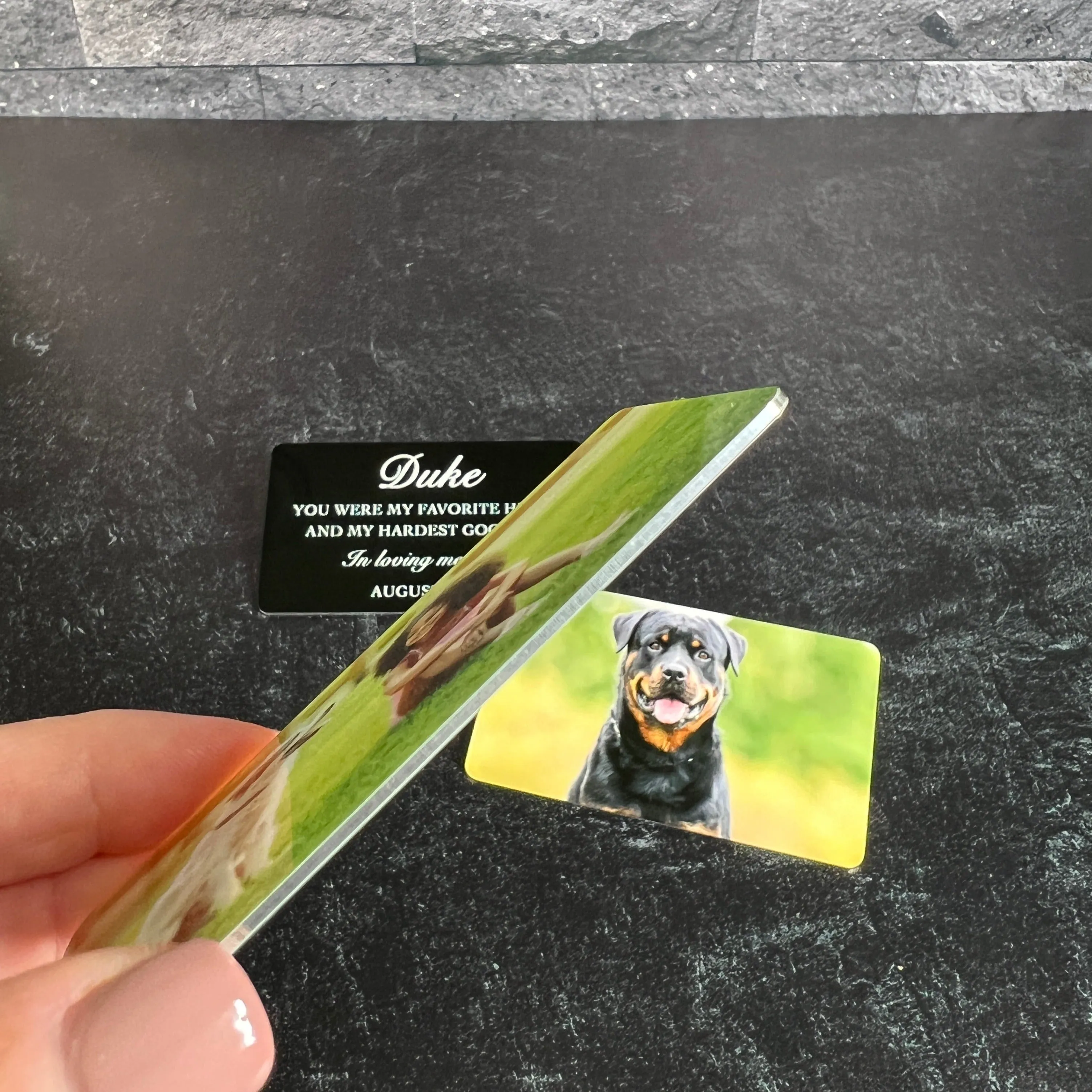 Metal Color Photo Card; Pet Loss Wallet Insert Keepsake