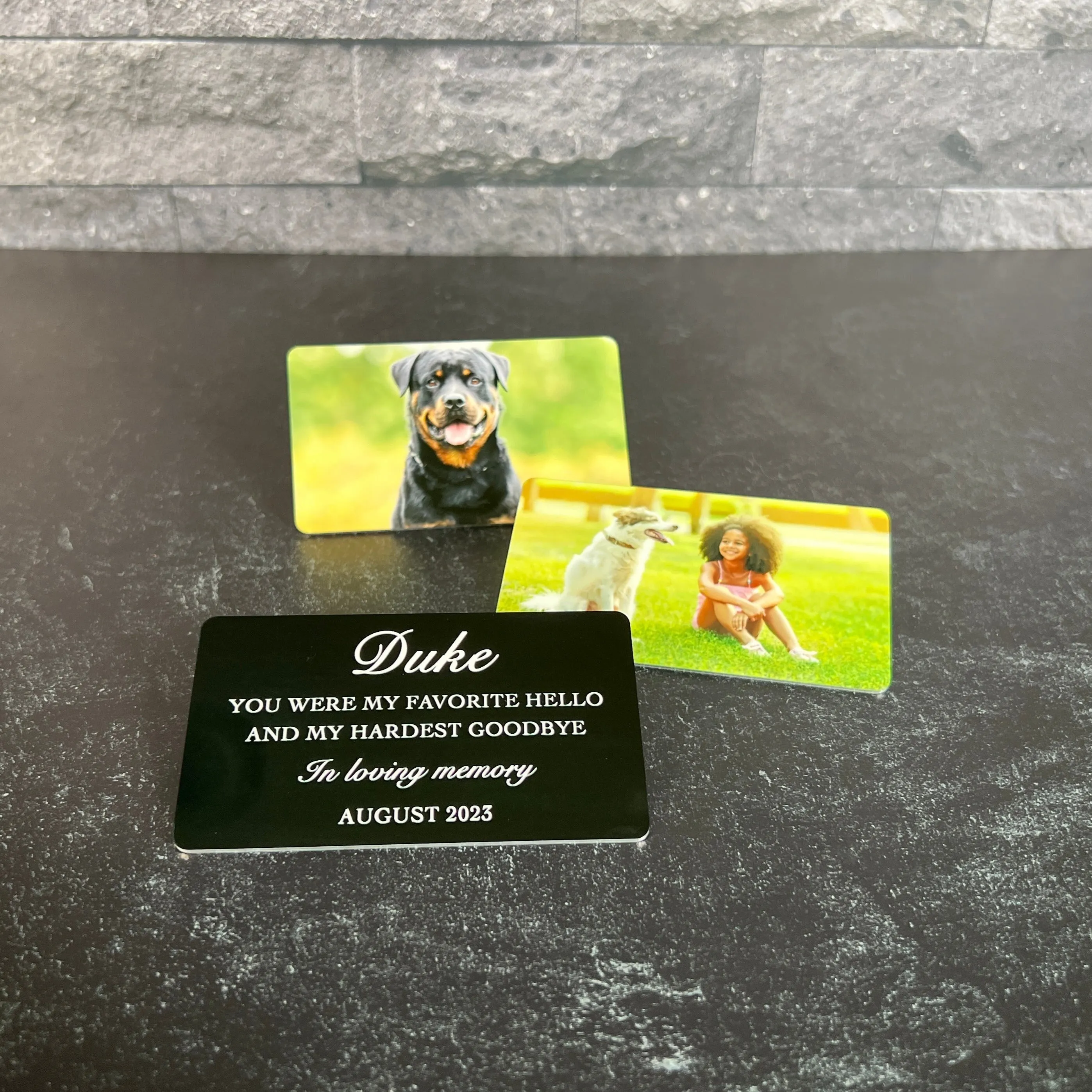 Metal Color Photo Card; Pet Loss Wallet Insert Keepsake