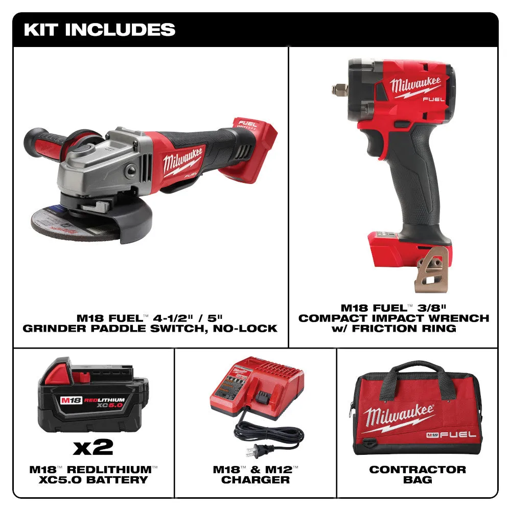 Milwaukee 2991-22 M18 FUEL Compact Impact Wrench & Grinder 2-Tool Combo Kit
