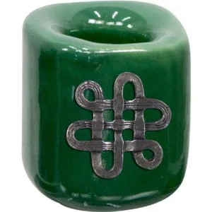 Mini Candle Holder Green Celtic Knot