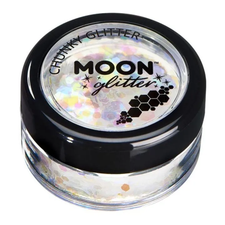 Moon Glitter Iridescent Chunky Glitter, White