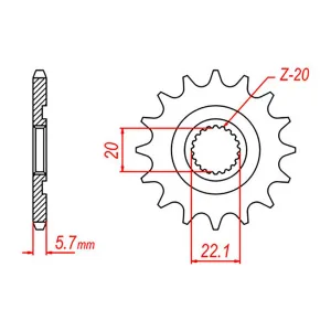 MTX 1590 Hornet Lightweight Steel Front Sprocket #520