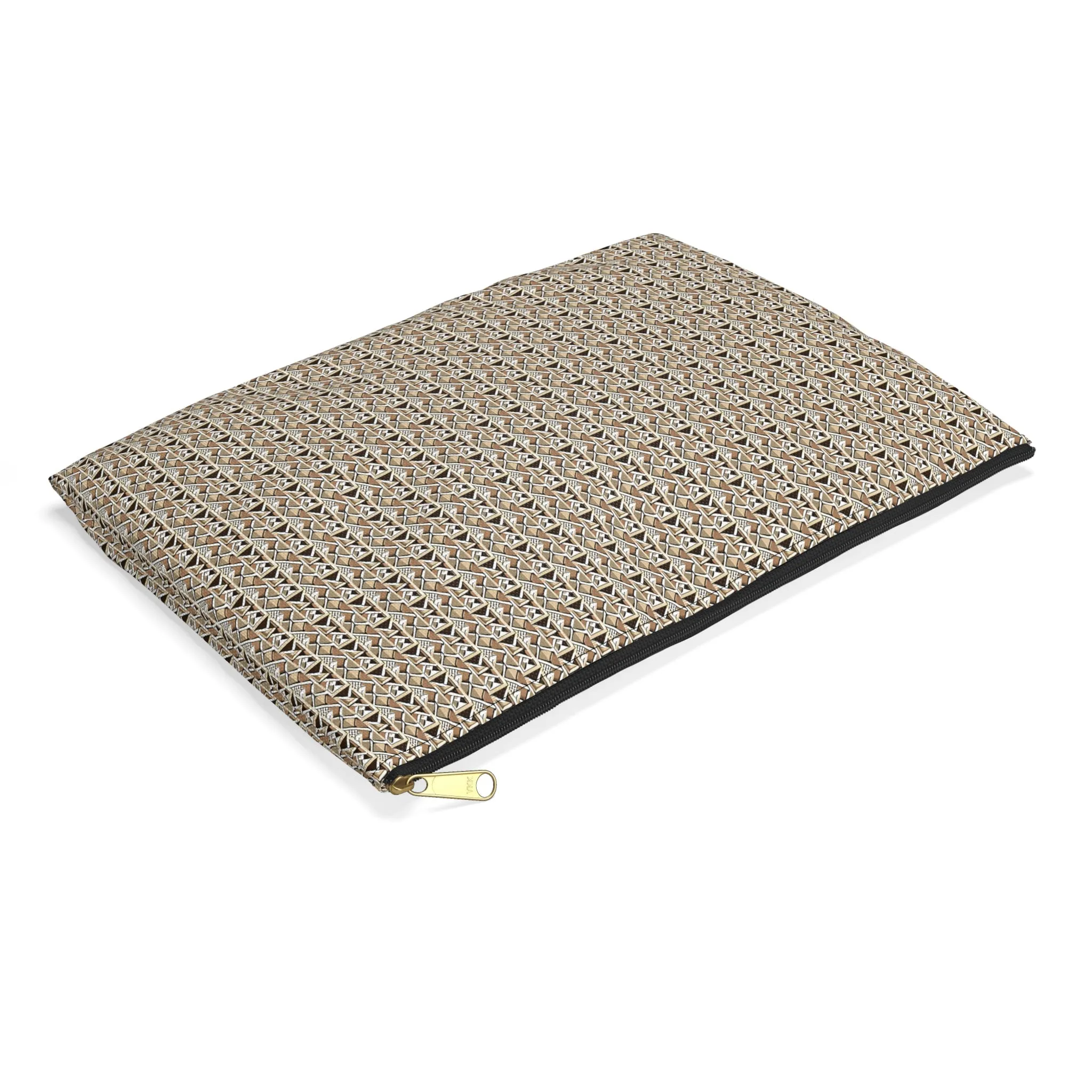 Neutral Color Pattern Cosmetic Travel Bag