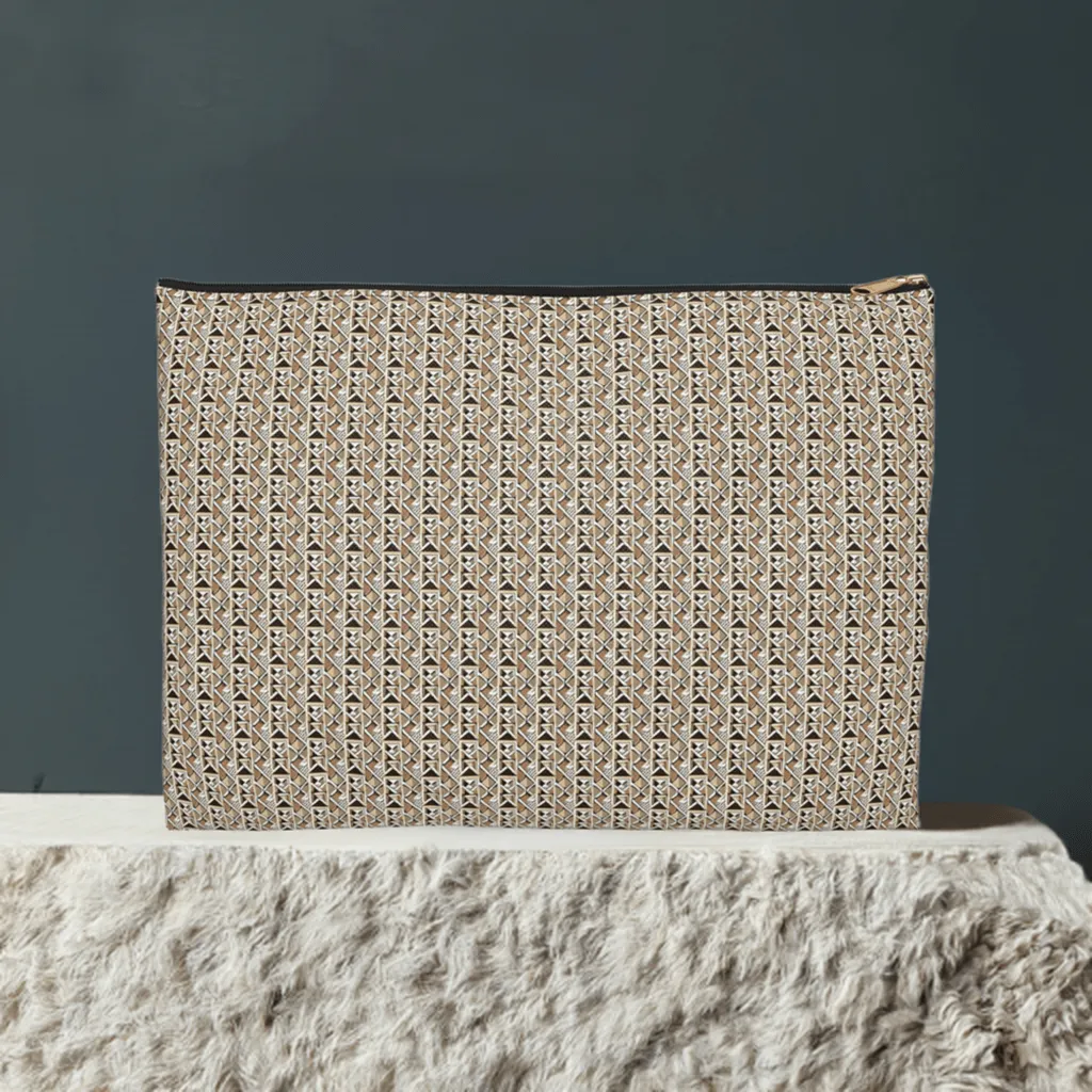 Neutral Color Pattern Cosmetic Travel Bag