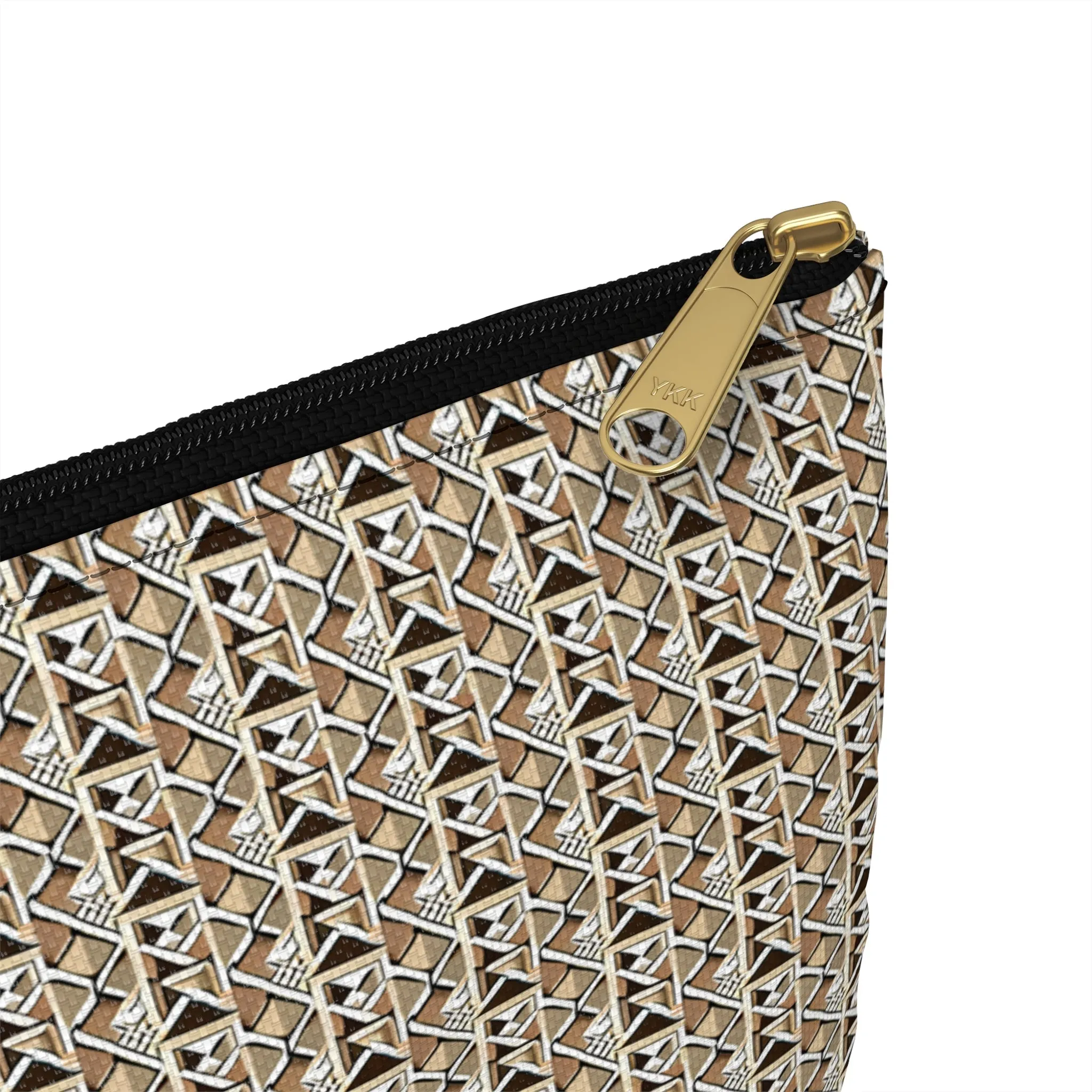 Neutral Color Pattern Cosmetic Travel Bag