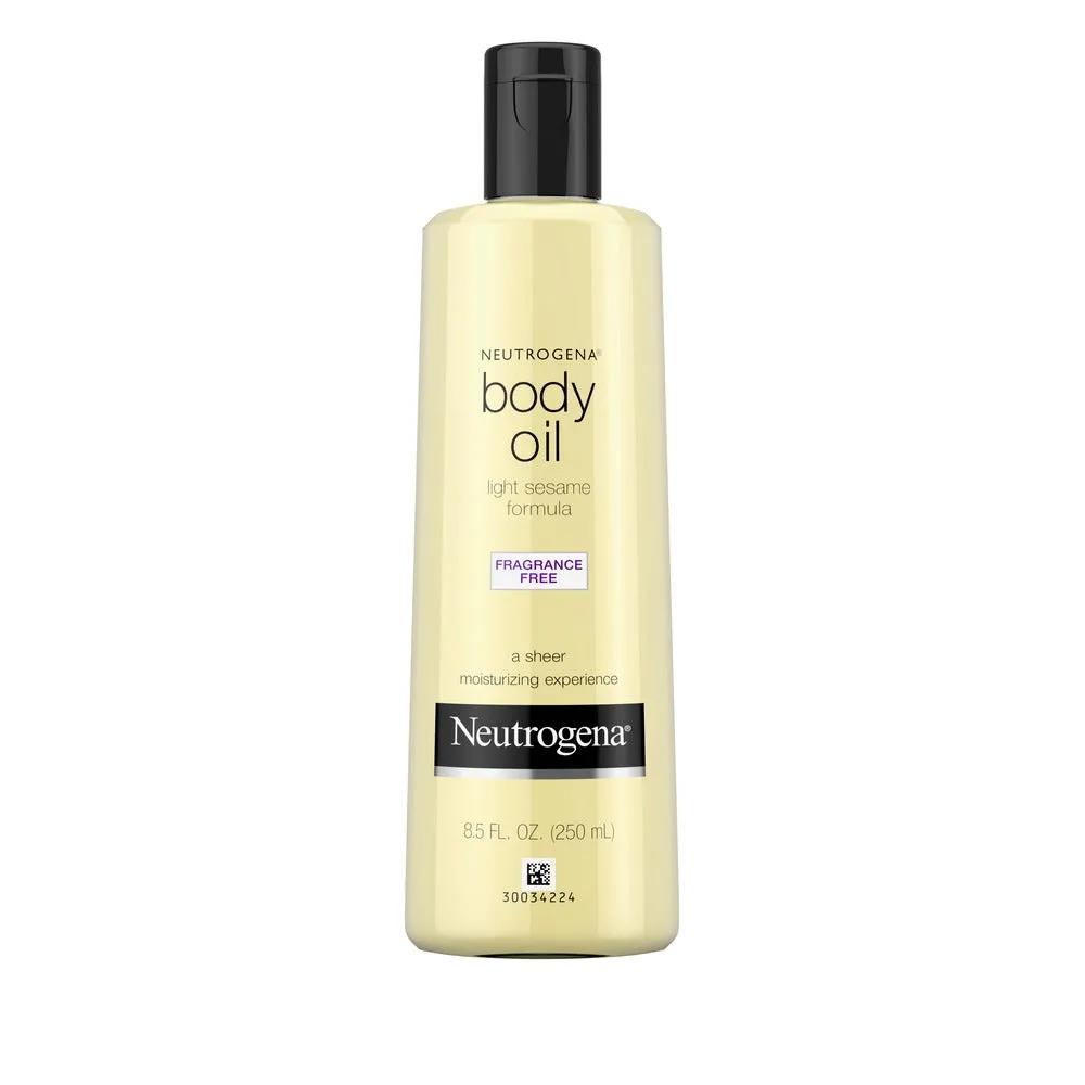 Neutrogena Fragrance-Free Lightweight Body Oil for Dry Skin, Light Sesame Formula