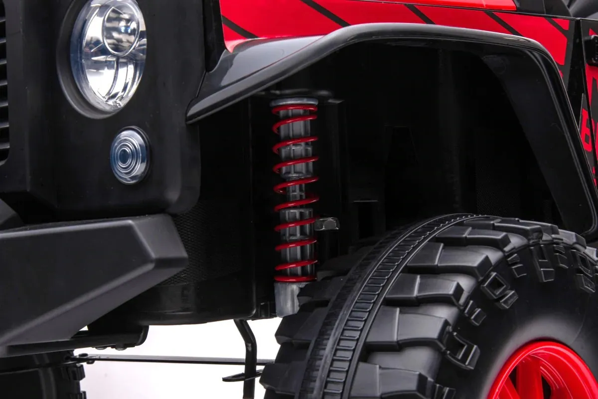 New 2025 | 24V 4x4 Jeep 2 Seater Ride On Upgraded | LED Lights | Leather Seats | Rubber Tires | Remote | 3-10 KPH