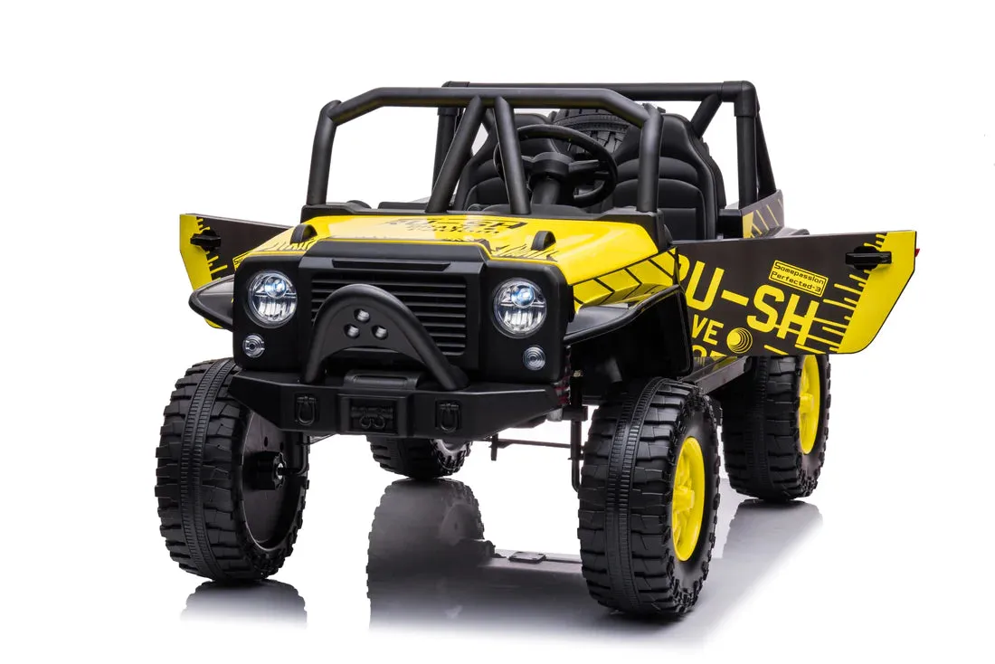 New 2025 | 24V 4x4 Jeep 2 Seater Ride On Upgraded | LED Lights | Leather Seats | Rubber Tires | Remote | 3-10 KPH