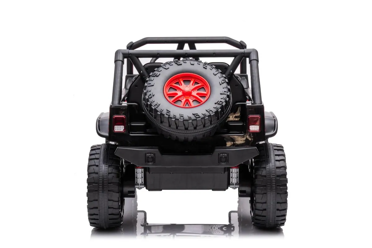 New 2025 | 24V 4x4 Jeep 2 Seater Ride On Upgraded | LED Lights | Leather Seats | Rubber Tires | Remote | 3-10 KPH