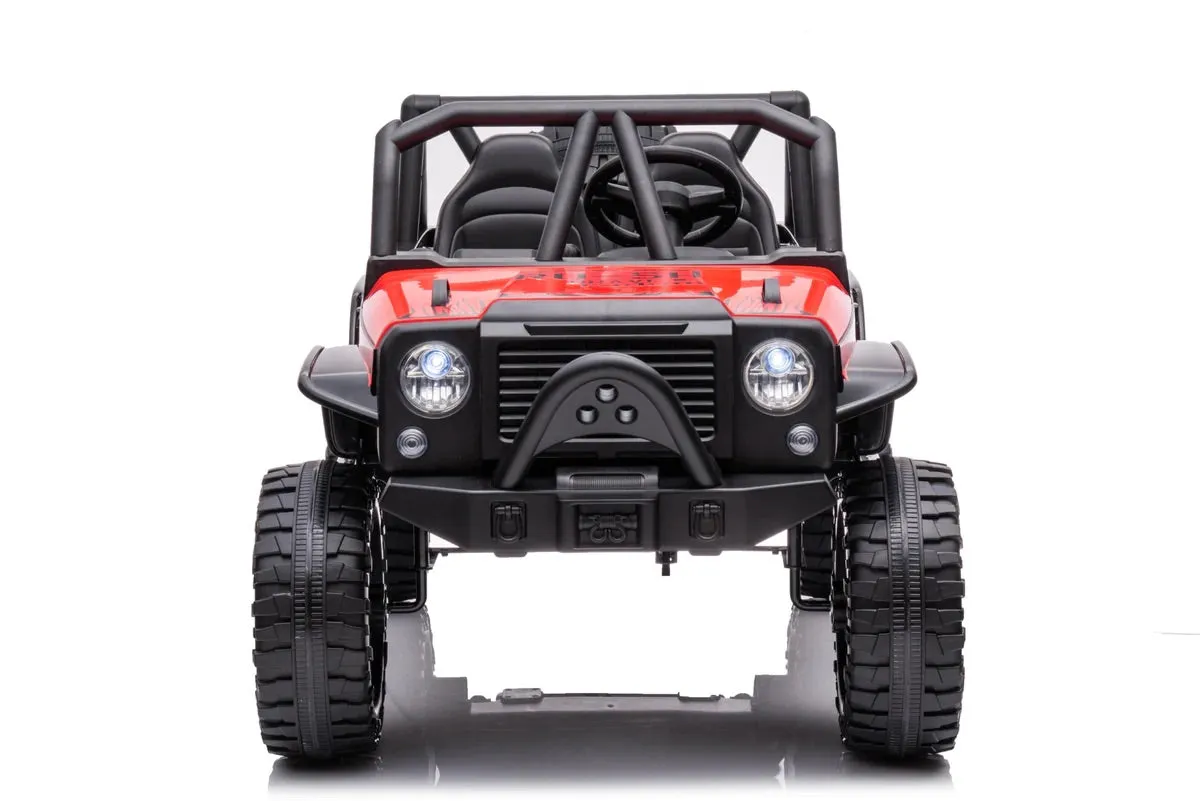 New 2025 | 24V 4x4 Jeep 2 Seater Ride On Upgraded | LED Lights | Leather Seats | Rubber Tires | Remote | 3-10 KPH
