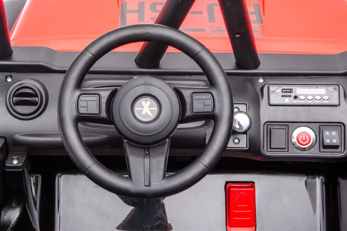 New 2025 | 24V 4x4 Jeep 2 Seater Ride On Upgraded | LED Lights | Leather Seats | Rubber Tires | Remote | 3-10 KPH