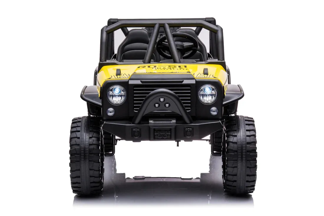 New 2025 | 24V 4x4 Jeep 2 Seater Ride On Upgraded | LED Lights | Leather Seats | Rubber Tires | Remote | 3-10 KPH