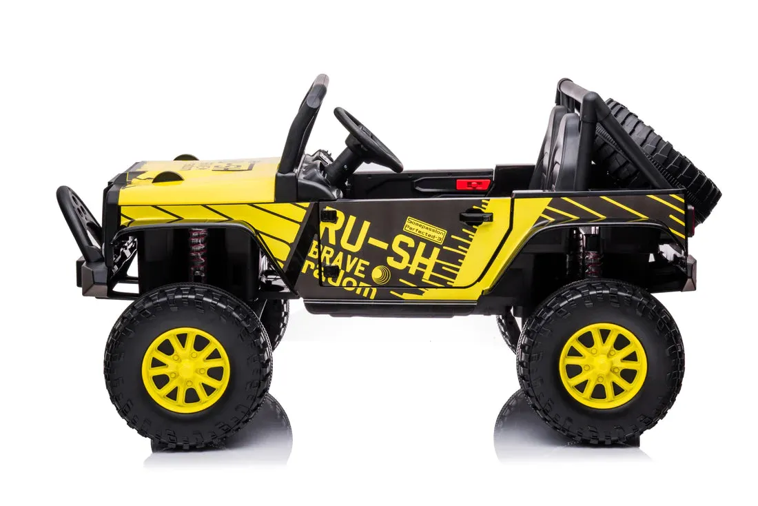 New 2025 | 24V 4x4 Jeep 2 Seater Ride On Upgraded | LED Lights | Leather Seats | Rubber Tires | Remote | 3-10 KPH
