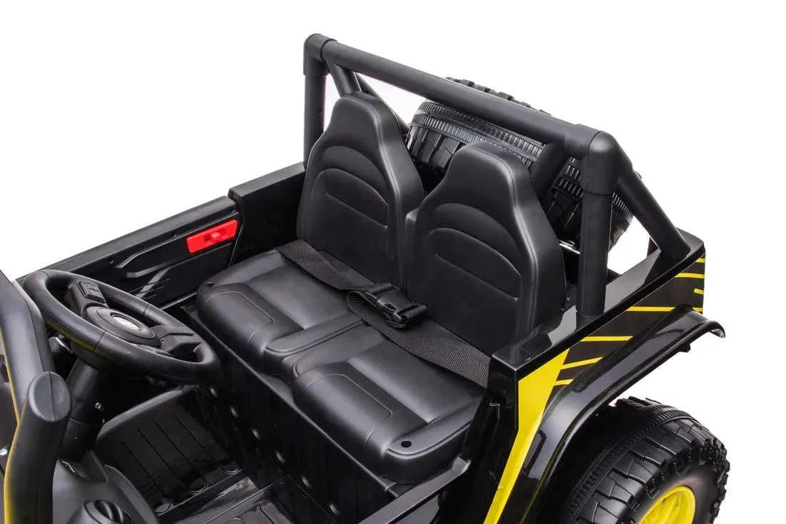 New 2025 | 24V 4x4 Jeep 2 Seater Ride On Upgraded | LED Lights | Leather Seats | Rubber Tires | Remote | 3-10 KPH