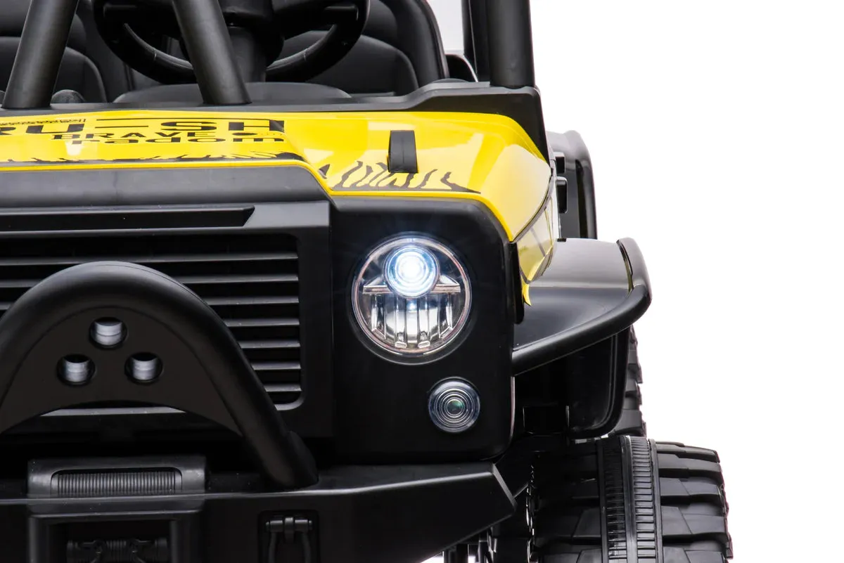 New 2025 | 24V 4x4 Jeep 2 Seater Ride On Upgraded | LED Lights | Leather Seats | Rubber Tires | Remote | 3-10 KPH