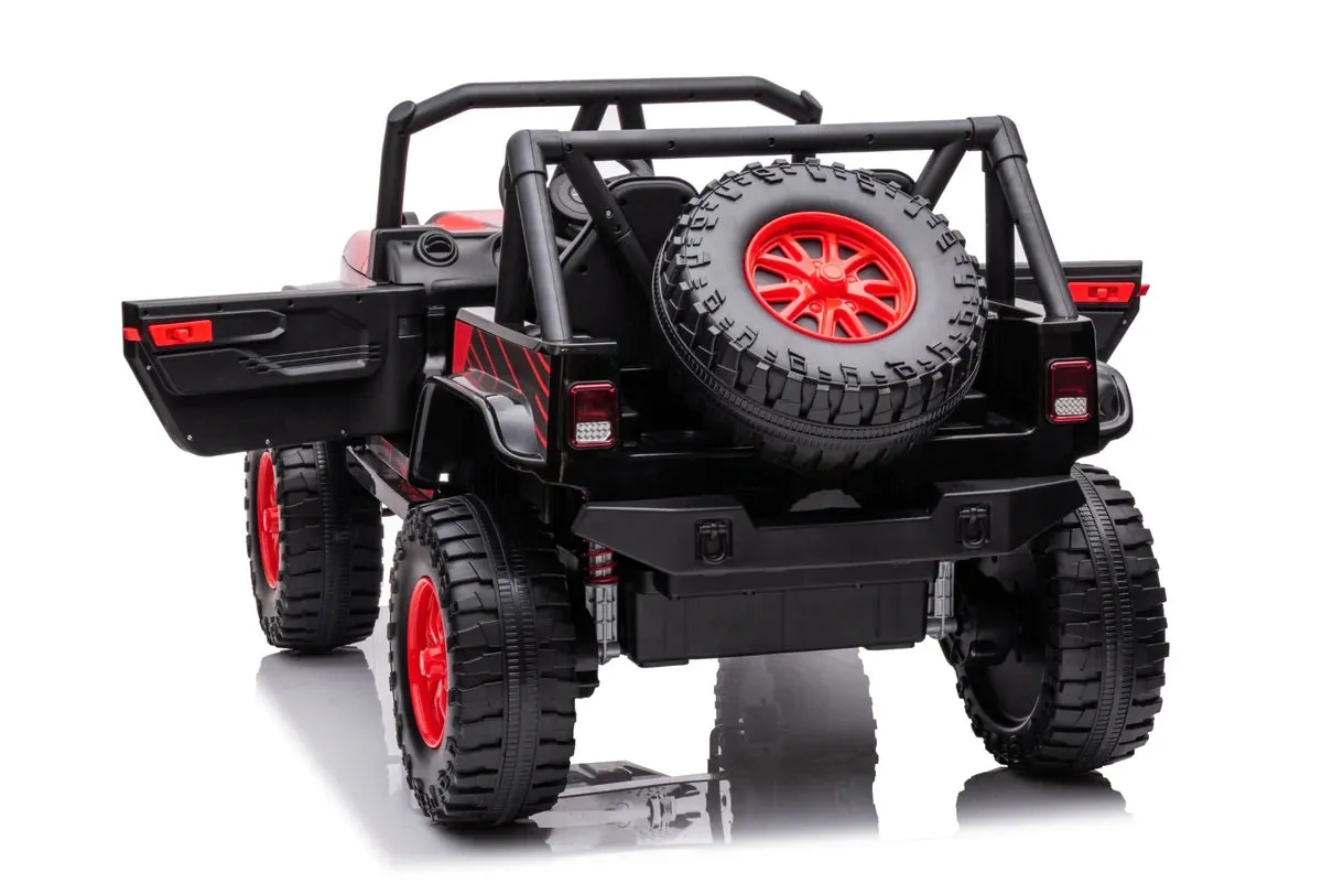 New 2025 | 24V 4x4 Jeep 2 Seater Ride On Upgraded | LED Lights | Leather Seats | Rubber Tires | Remote | 3-10 KPH