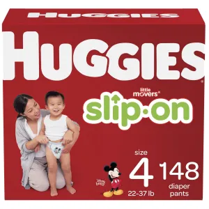 New in box! Huggies Little Movers Slip-On Diapers, Economy Pack, Size 4, 148 count!
