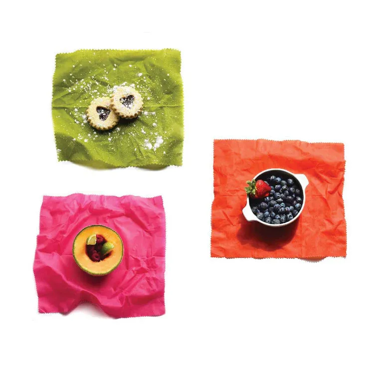 New in package! Beeswax Wraps (Costa Rica) a great all natural alternative plastic wrap, sandwich bags, and foil for food storage
