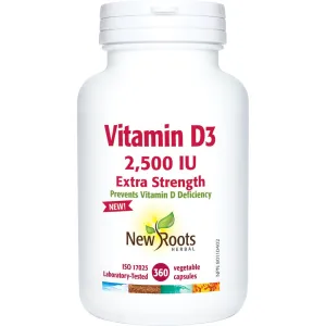 New Roots Vitamin D3 2,500 IU Extra Strength 360 Veg Capsules