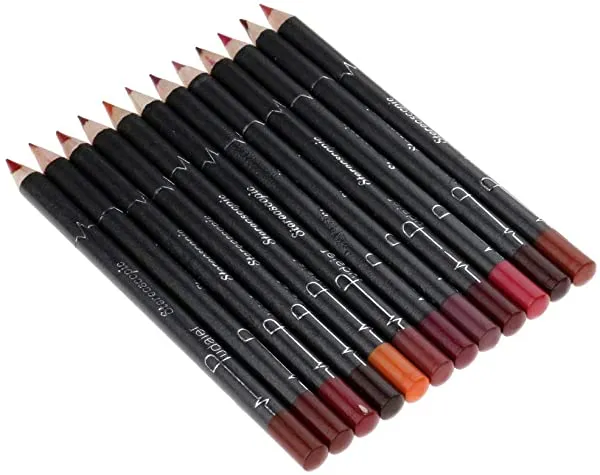 Newmind 12 Colors Waterproof Matte Velvet Lip Liner Pencil Lipstick Pen Long Wearing