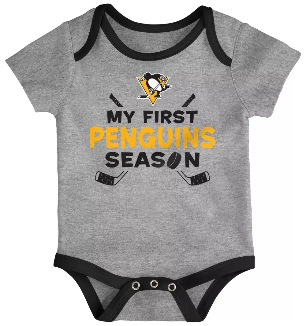 NHL Infant Pittsburgh Penguins Legend Multicolor Creeper Set