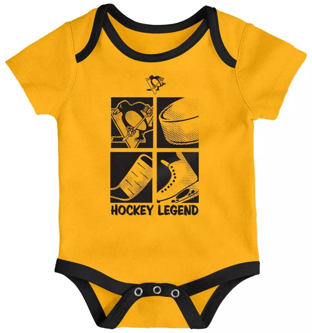 NHL Infant Pittsburgh Penguins Legend Multicolor Creeper Set