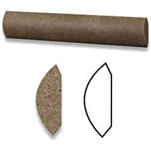 Noce Travertine Honed 1 X 6 Qaurter Round Trim Molding - Box of 5 pcs.