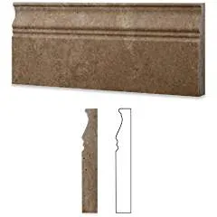 Noce Travertine Honed 5 X 12 Baseboard Trim Molding - Box of 5 pcs.