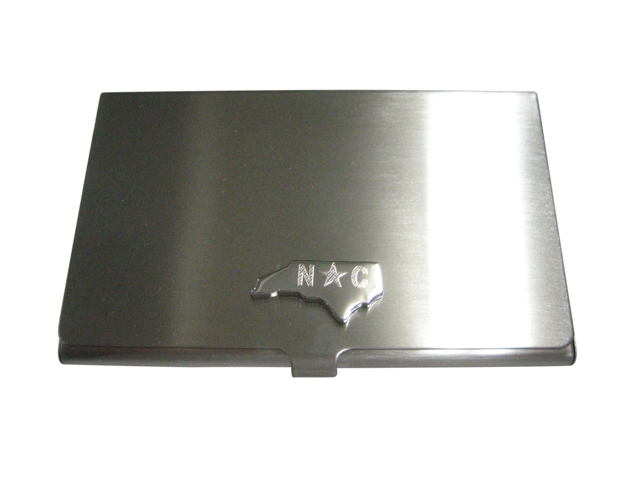 North Carolina State Map Shape and Flag Design Business Card Holder