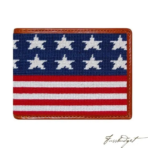 Old Glory Needlepoint Bi-Fold Wallet