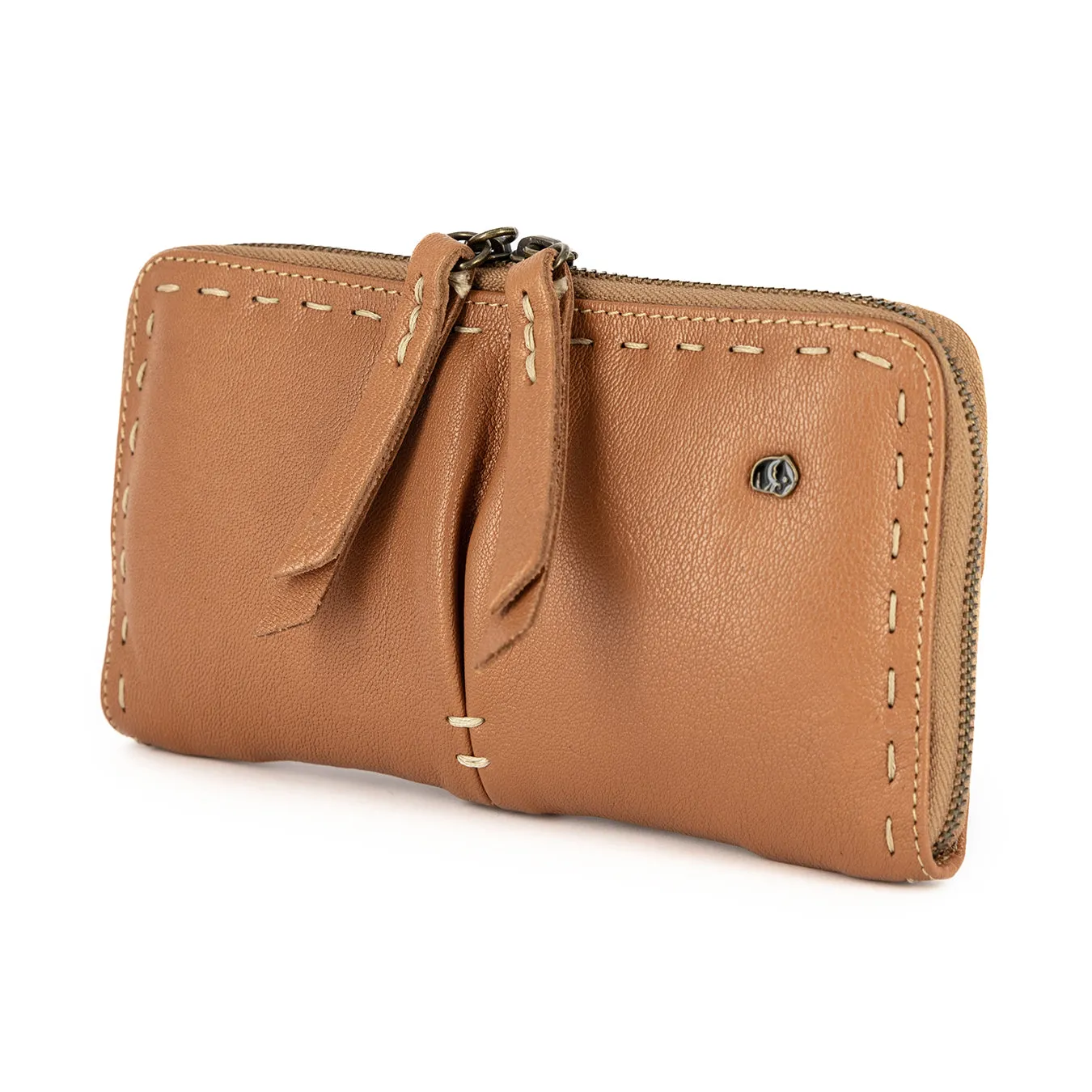 Olwethu : Ladies Leather Clutch Purse in Oak Cayak