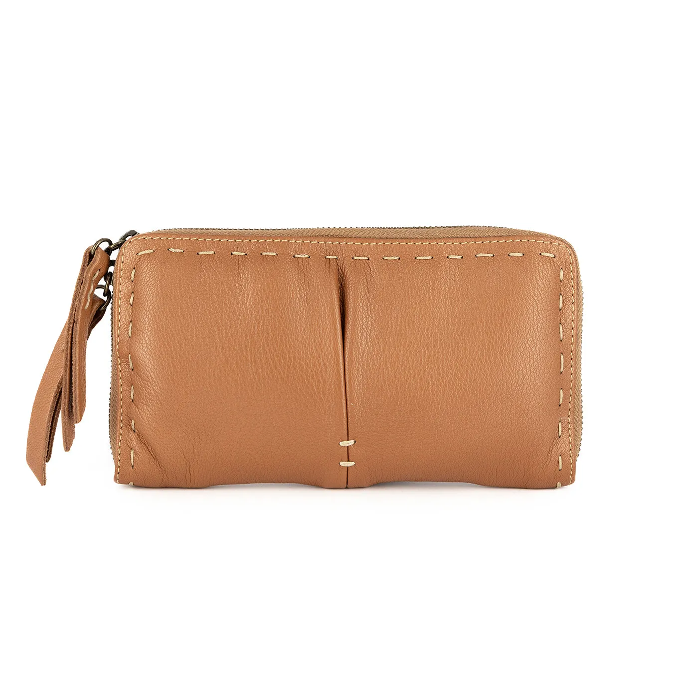 Olwethu : Ladies Leather Clutch Purse in Oak Cayak