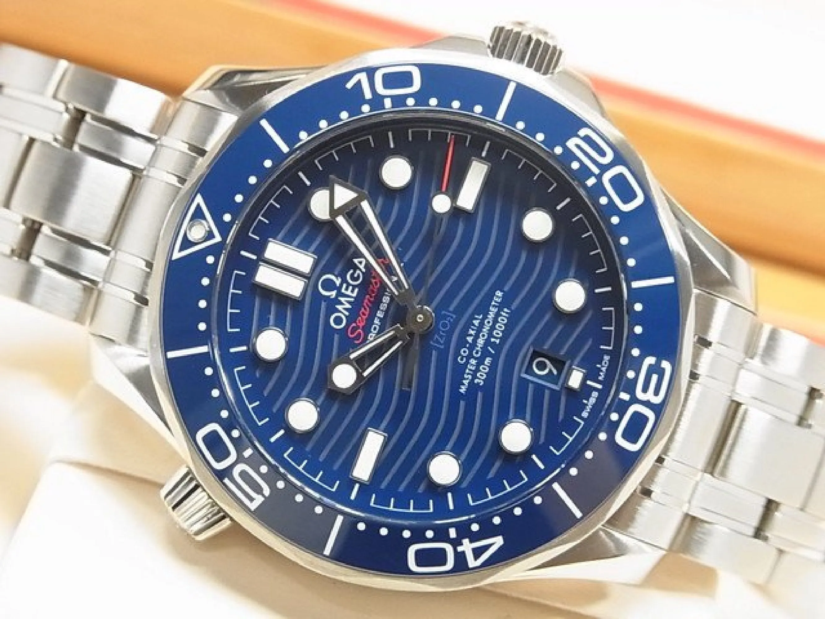 OMEGA SEA MASTER Divers300M Co-Axial Master Chrono meter 42 MM blue Dial Genuine goods Mens 184922826