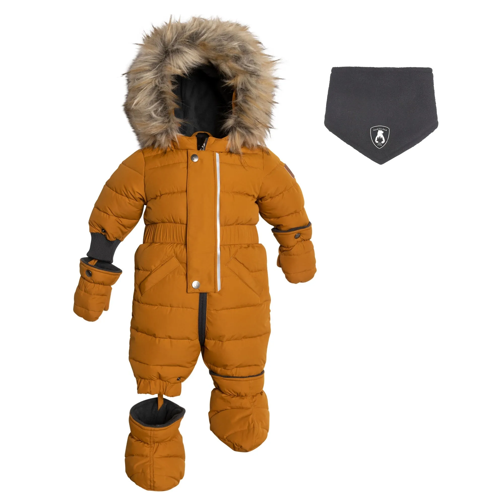 One Piece Baby Snowsuit Ocher