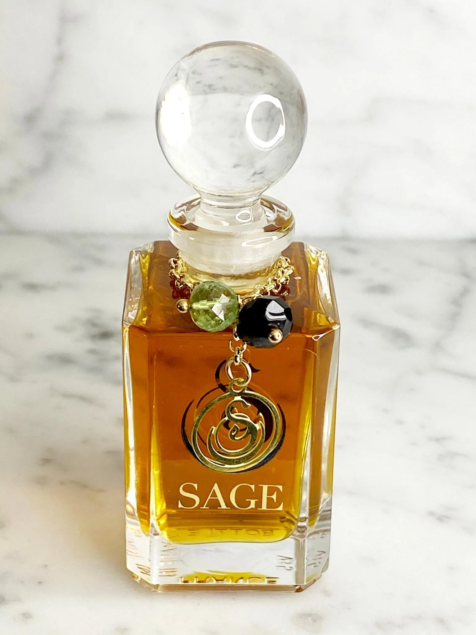 Onyx & Peridot Blend Vanity Bottle by Sage, Pure Perfume Oil Concentrate