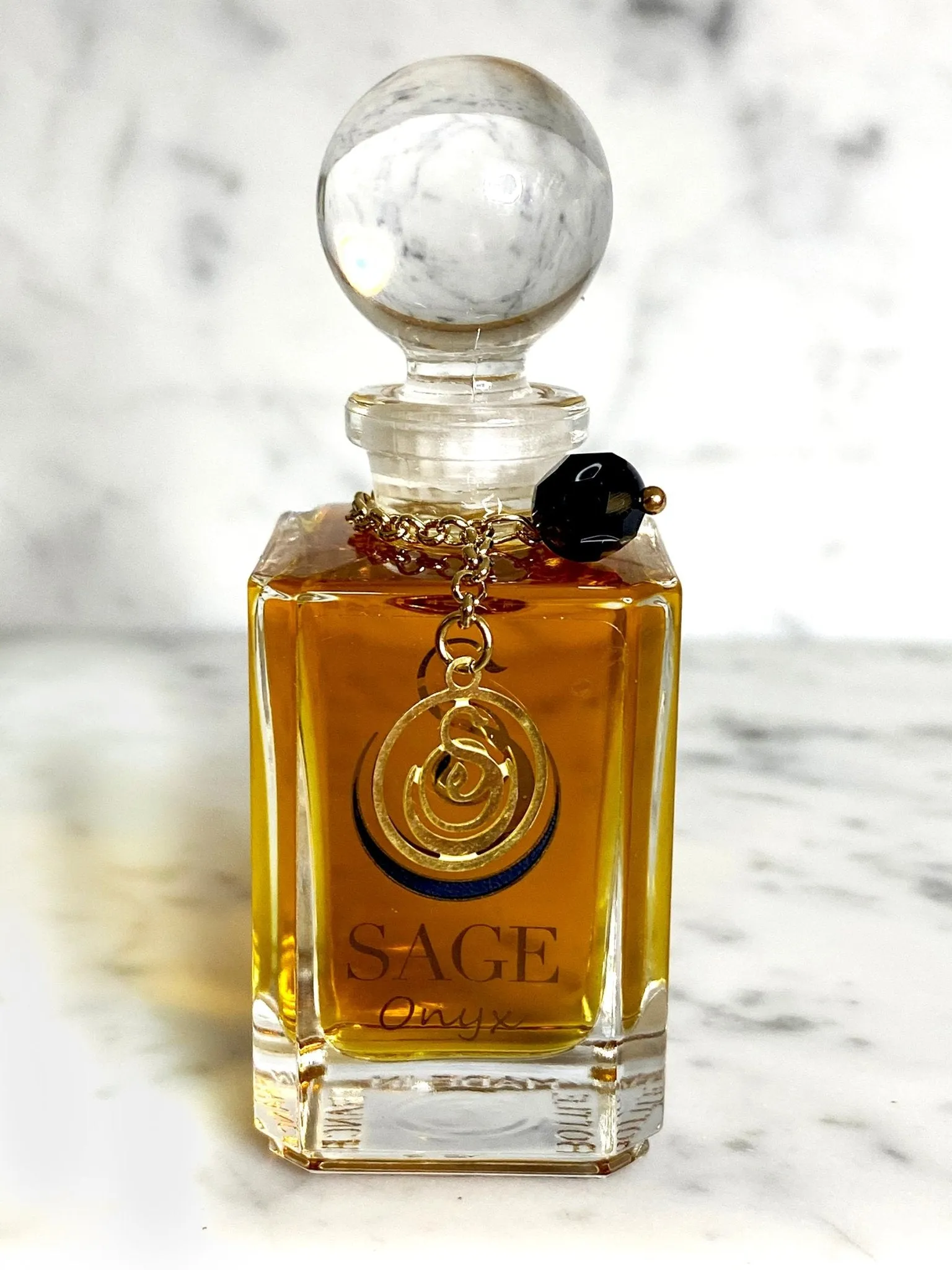 Onyx Vanity Bottle by Sage, Pure Perfume Oil Concentrate