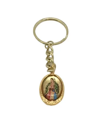 Our Lady of Guadalupe and St. Juan Diego Key Chain with Velvet Box