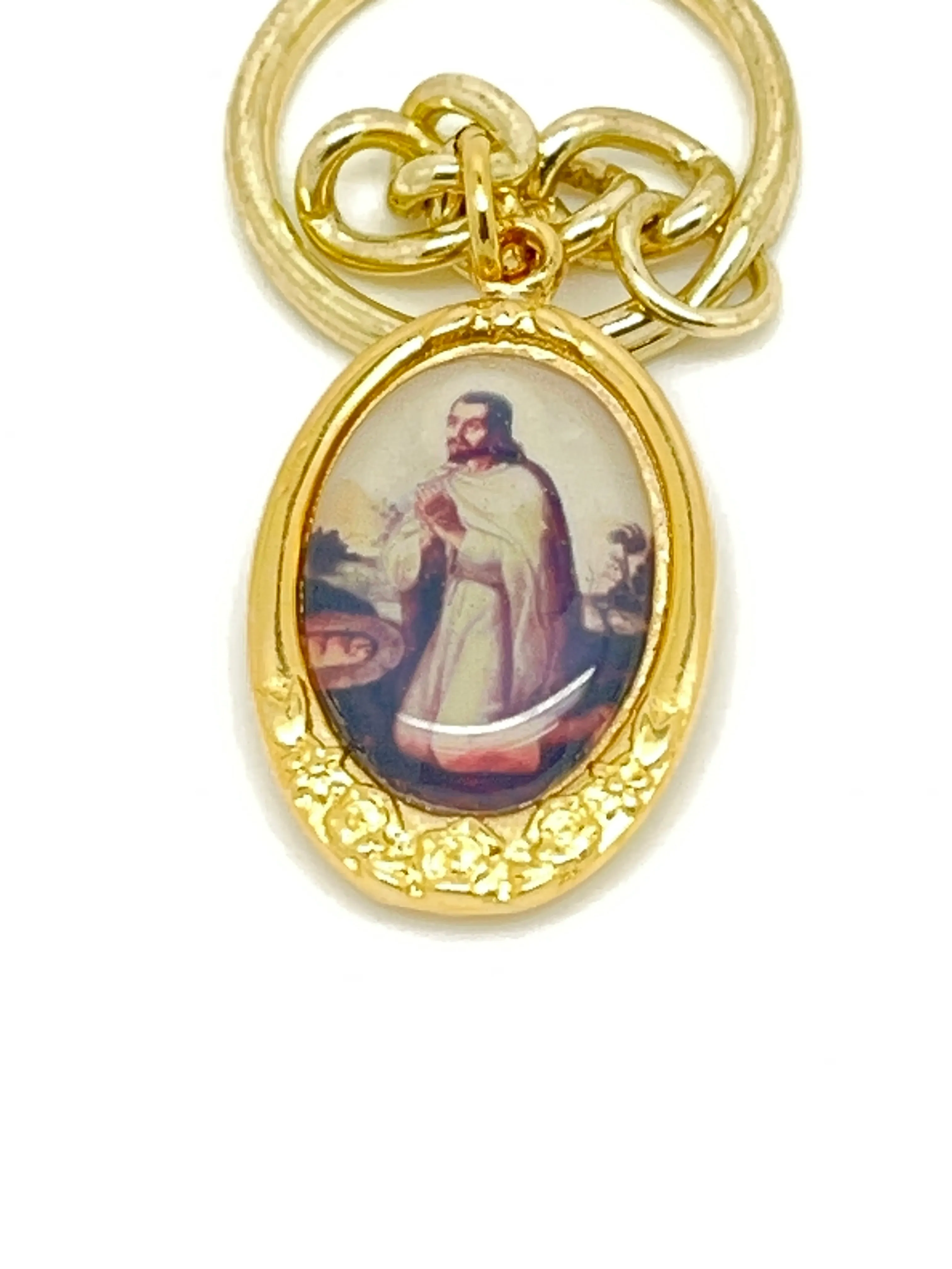 Our Lady of Guadalupe and St. Juan Diego Key Chain with Velvet Box