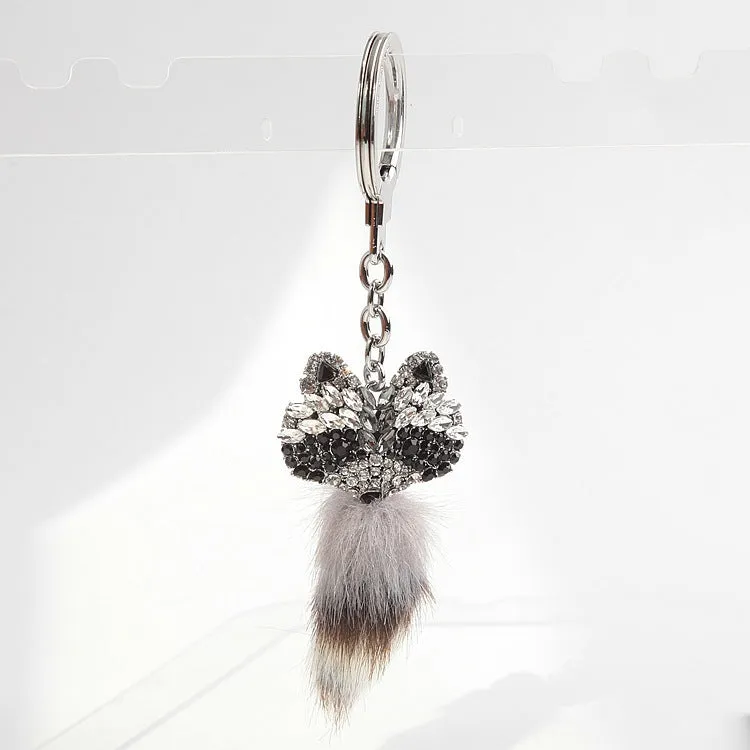 Out West Pave Raccoon Keychain