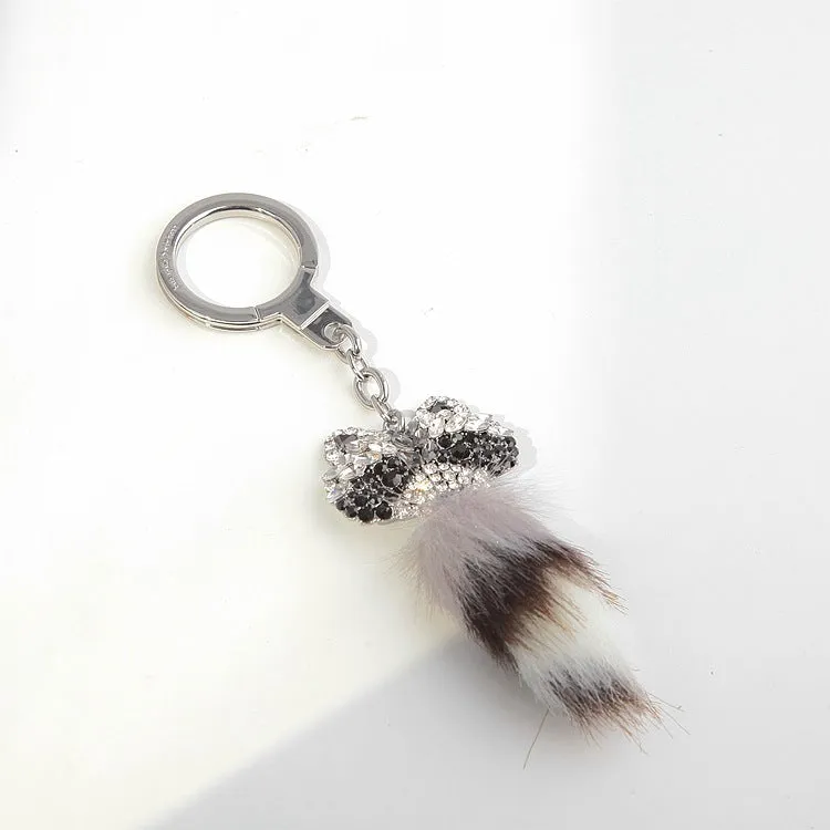 Out West Pave Raccoon Keychain