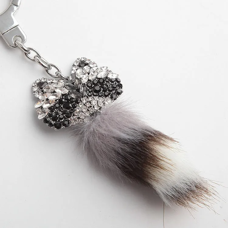 Out West Pave Raccoon Keychain