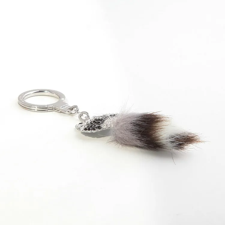 Out West Pave Raccoon Keychain
