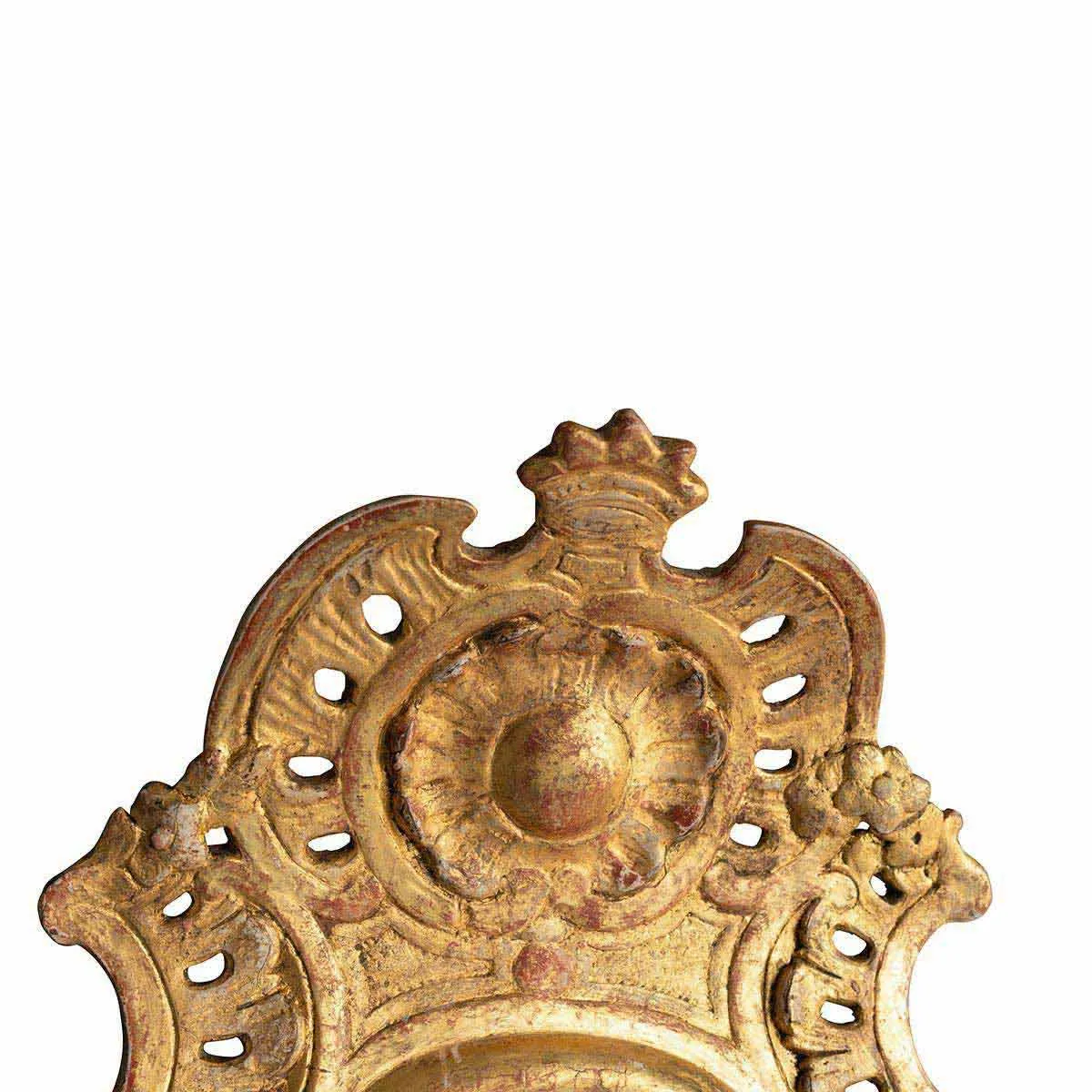 Pair of Baroque Swedish Mirrored Wall Sconces with Candle Holders