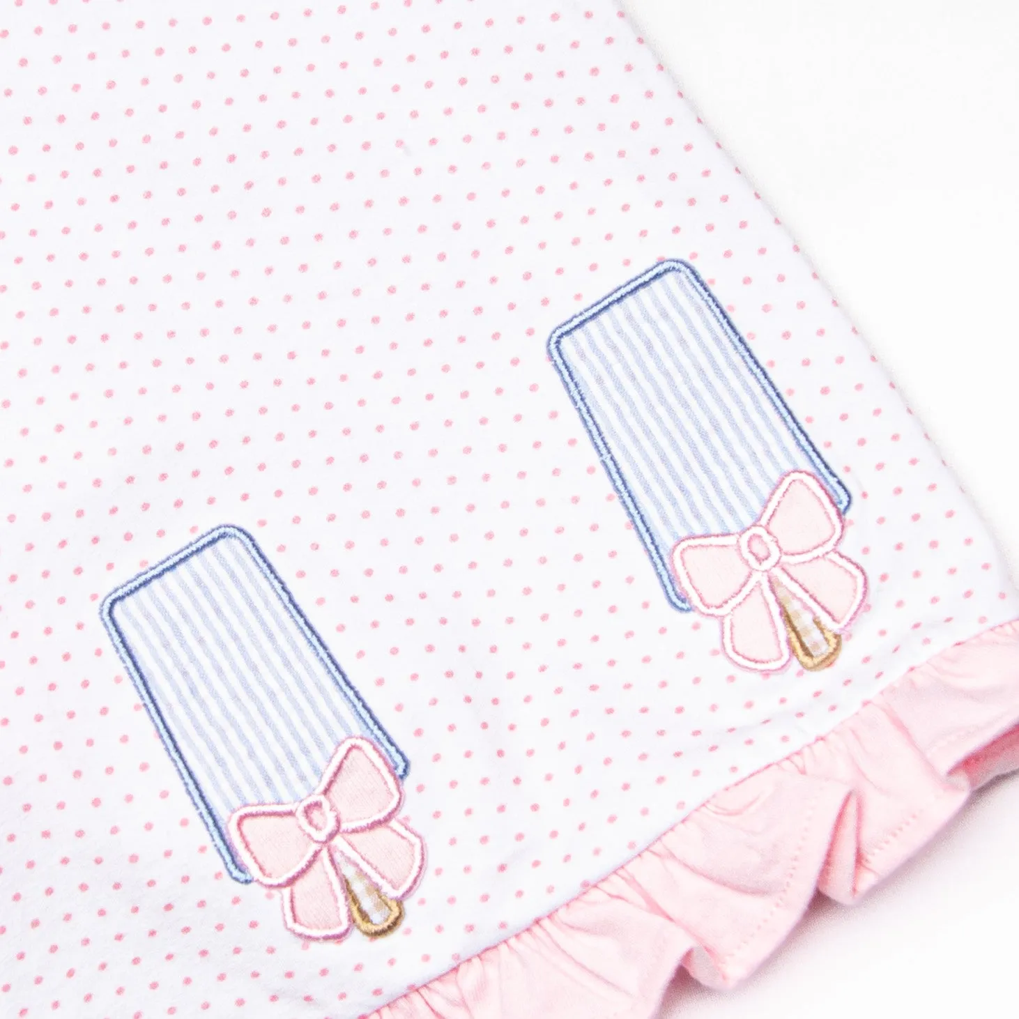 Palm Beach Popsicles Applique Diaper Set, Pink