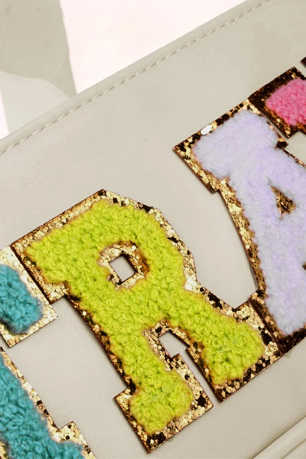 Parchment TRAVEL Chenille Letter Clear PVC Makeup Bag